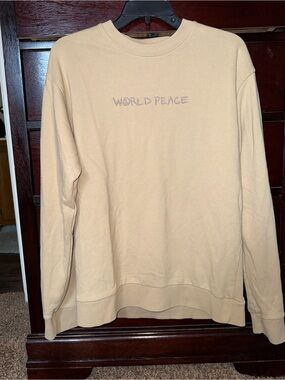Forever 21 Beige "World Peace" Crewneck Sweatshirt